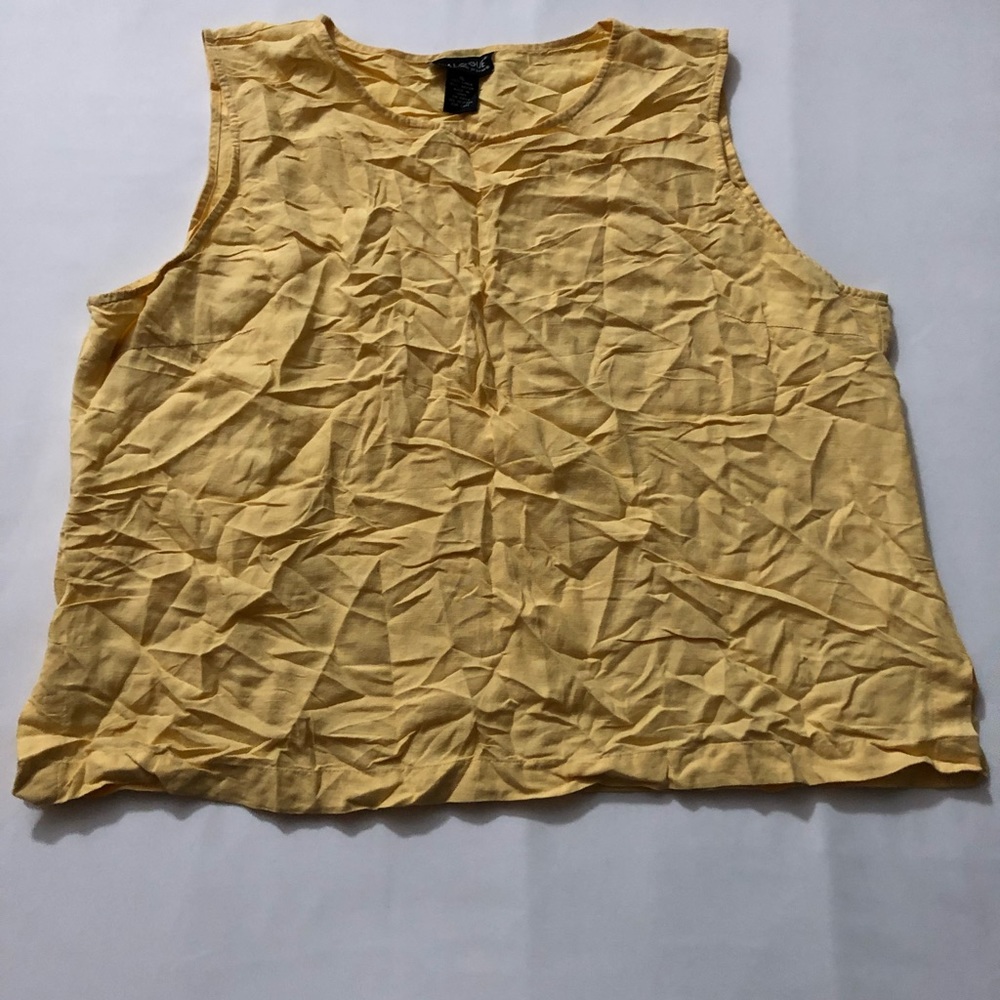Women Dialogue Size XL Yellow Color Sleeveless Top - 0729